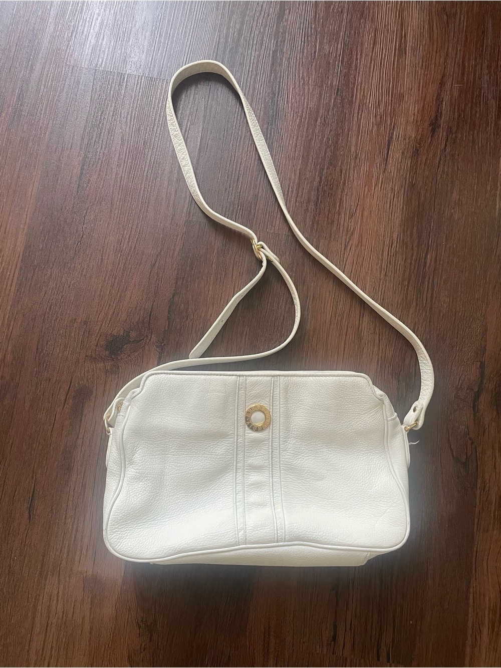 VTG READ 80s Etienne Aigner Shoulder Bag Classic White Leather Crossbody Handbag